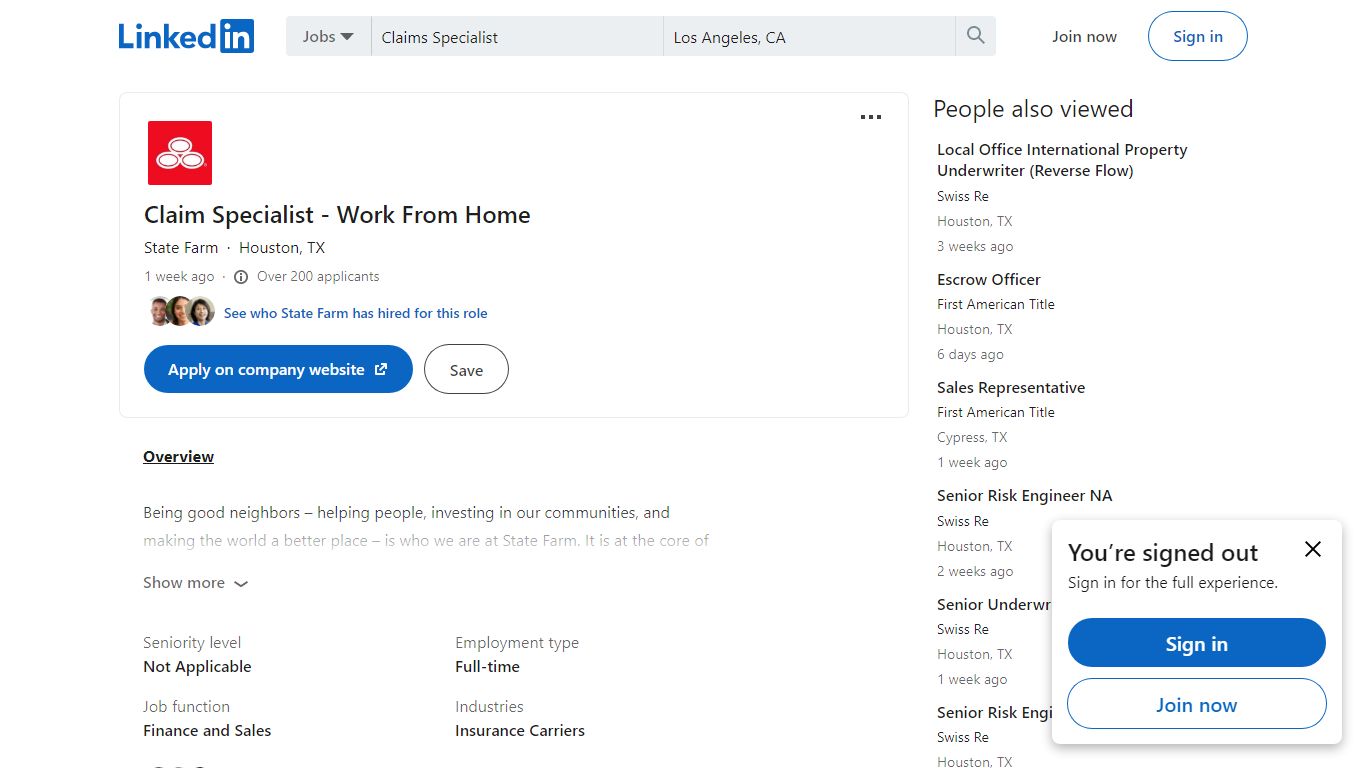 State Farm hiring Claim Specialist - Work From Home in Houston, Texas ...
